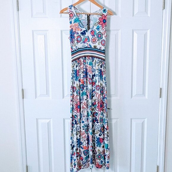 MILLY Women's Sleeveless Maxi Dress  Size M  Multi Color Combo Print - Picture 1 of 7